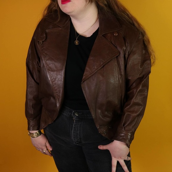 Adventure Bound Other - Vintage Adventure Bound Brown Leather Bomber Jacket, Mens M